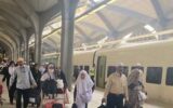 جابجایی حجاج با قطار در مسیر مکه به مدینه