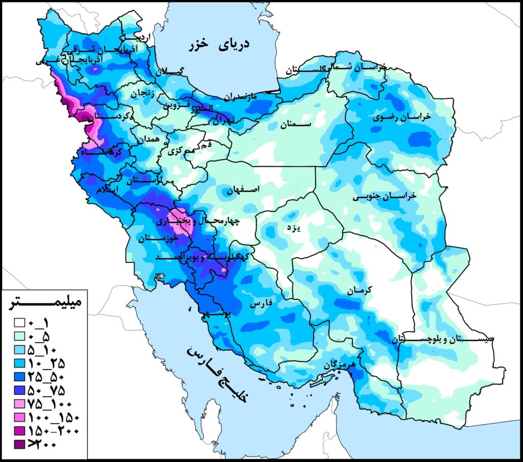 حوضههای خلیج فارس و دریای عمان دارای بیشترین مقدار بارش در هفته جاری حوضههای خلیج فارس و دریای عمان دارای بیشترین مقدار بارش در هفته جاری