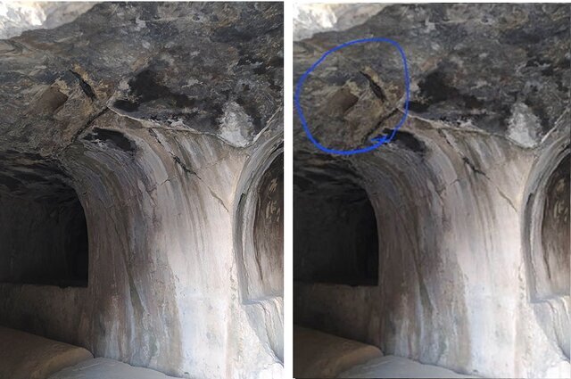 وضعیت وخیم سقف آرامگاه پادشاه هخامنشی وضعیت وخیم سقف آرامگاه پادشاه هخامنشی