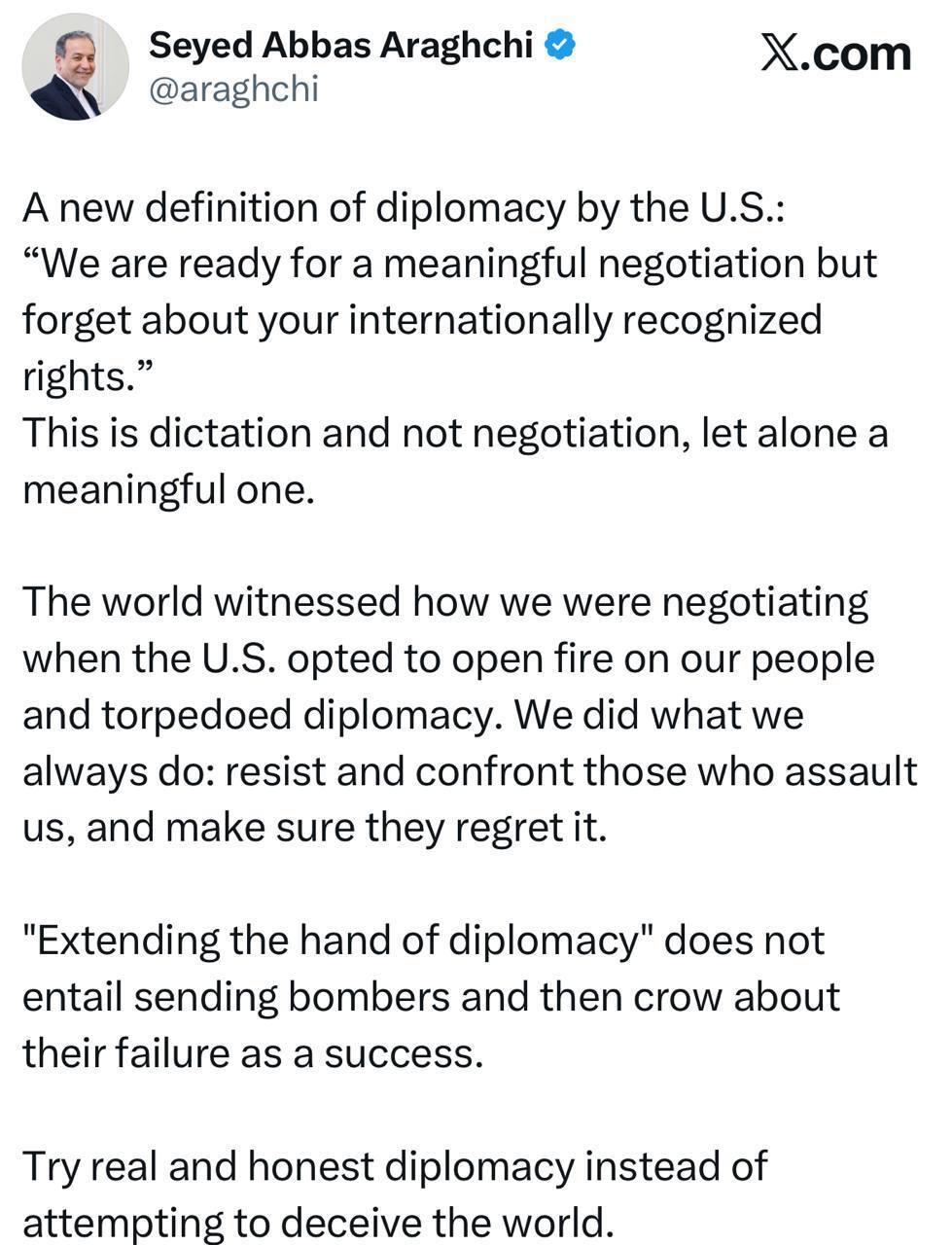 کنایه عراقچی به پیشنهاد مذاکره نماینده آمریکا در جلسه شورای امنیت کنایه عراقچی به پیشنهاد مذاکره نماینده آمریکا در جلسه شورای امنیت