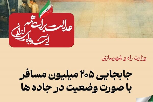 ببینید| عملکرد وزارت راه و شهرسازی در دولت چهاردهم(بهمن ۱۴۰۴)/جابهجایی ۲۰۵ میلیون مسافر با صورت وضعیت در جادهها 149
