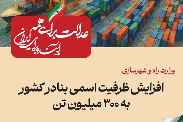 ببینید| عملکرد وزارت راه و شهرسازی در دولت چهاردهم(بهمن ۱۴۰۴)/افزایش ظرفیت اسمی بنادر کشور به ۳۰۰ میلیون تن 150