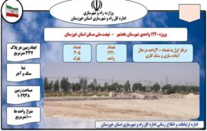 اطلاع نگاشت| پروژه 1220 واحدی طرح نهضت ملی مسکن ماهشهر در خوزستان اطلاع نگاشت| پروژه 1220 واحدی طرح نهضت ملی مسکن ماهشهر در خوزستان
