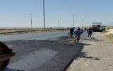 عملیات روکش آسفالت در محور بزرگراهی مشهد-زبرخان در حال اجرا است عملیات روکش آسفالت در محور بزرگراهی مشهد-زبرخان در حال اجرا است